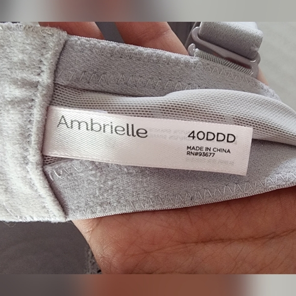 Ambrielle 40DDD  Plunge Full Figure Lilac Silver Underwire   Bra With Lace - Picture 5 of 5